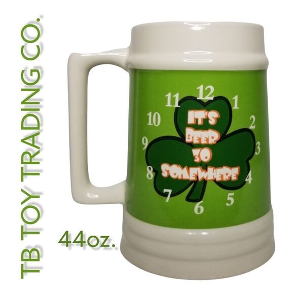 St. Patrick's Day Irish Ceramic Stein Large Mug / It's Beer 30 Somewhere 44oz - Picture 11 of 11